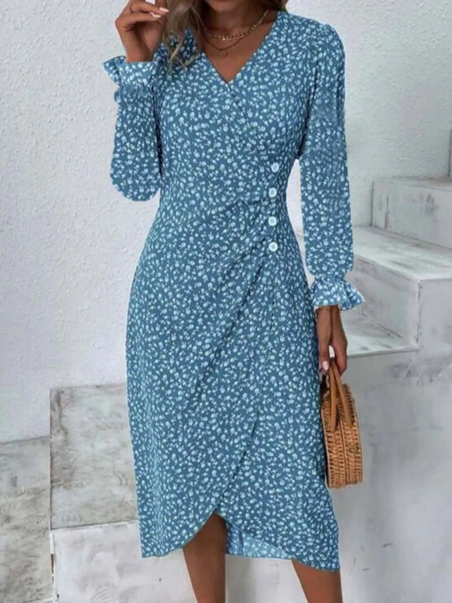 Elowynne | Women’s  Wrap-Style Midi Dress