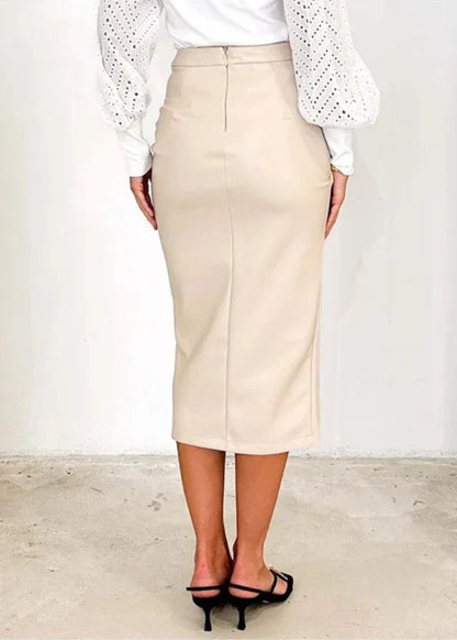 Cirelle | Women’s Draped High Waist Pencil Midi Skirt