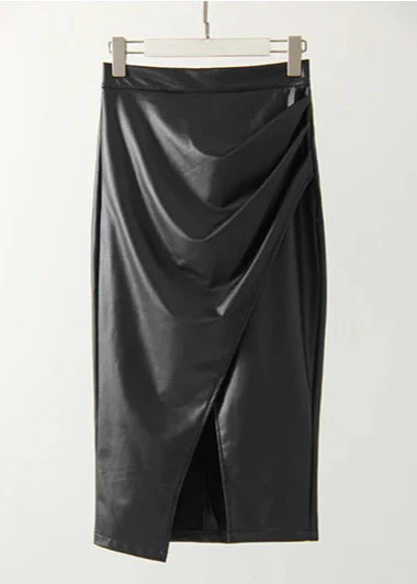 Cirelle | Women’s Draped High Waist Pencil Midi Skirt