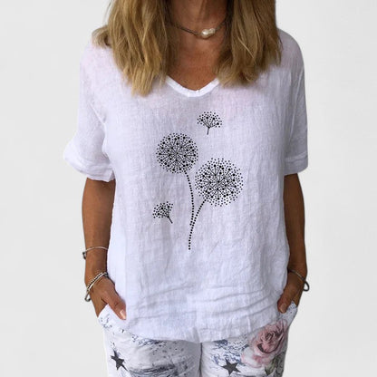 Elira | Women’s Dandelion Graphic Relaxed T-Shirt