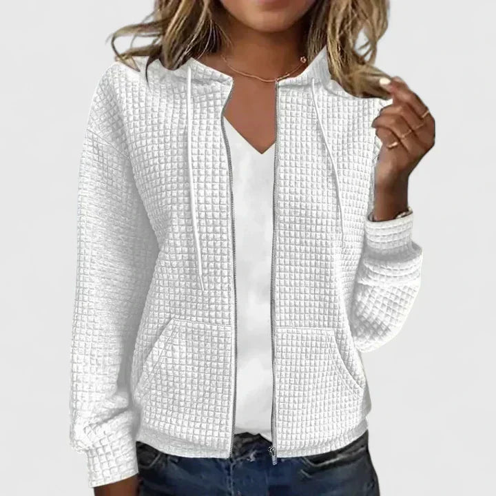 Women’s Zip-Up Jacket – Hooded Long Sleeve Outerwear