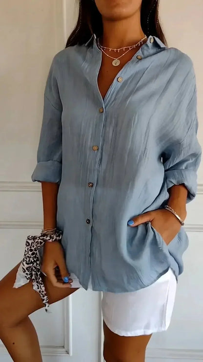 Noa | Relaxed Button Front Spring Blouse