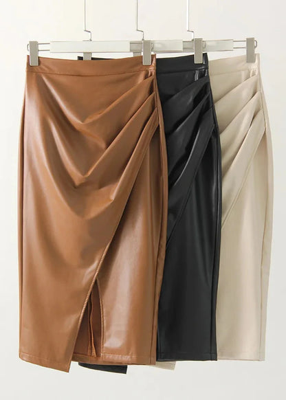 Cirelle | Women’s Draped High Waist Pencil Midi Skirt