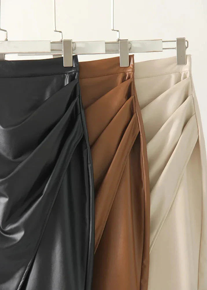 Orlisse | Women’s Draped High Waist Midi Wrap Skirt