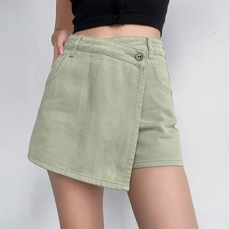 Nerissa | Women’s Wrap Style Denim Mini Skirt