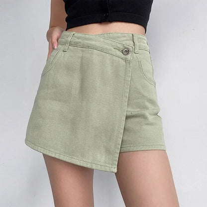 Nerissa | Women’s Wrap Style Denim Mini Skirt