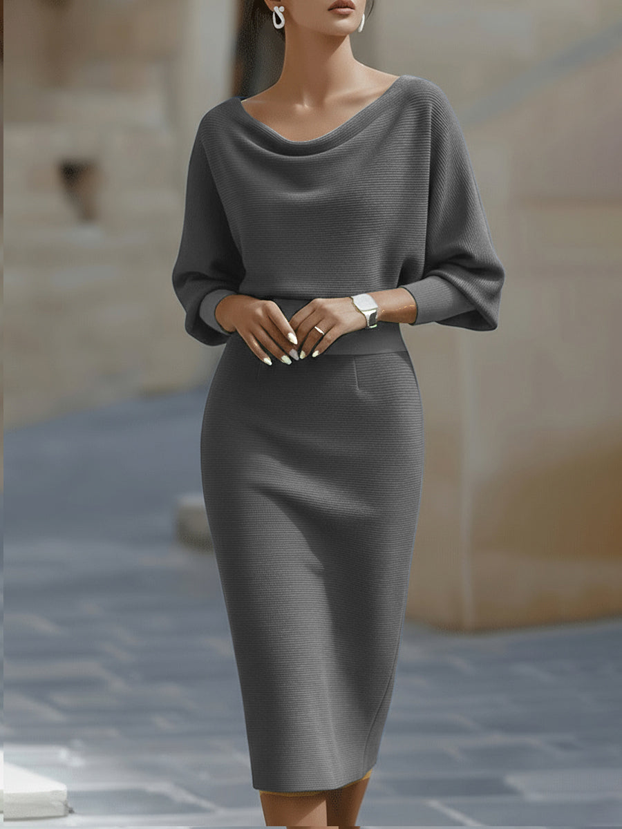 Sloane | Ribbed Knit Spring Midi Dress