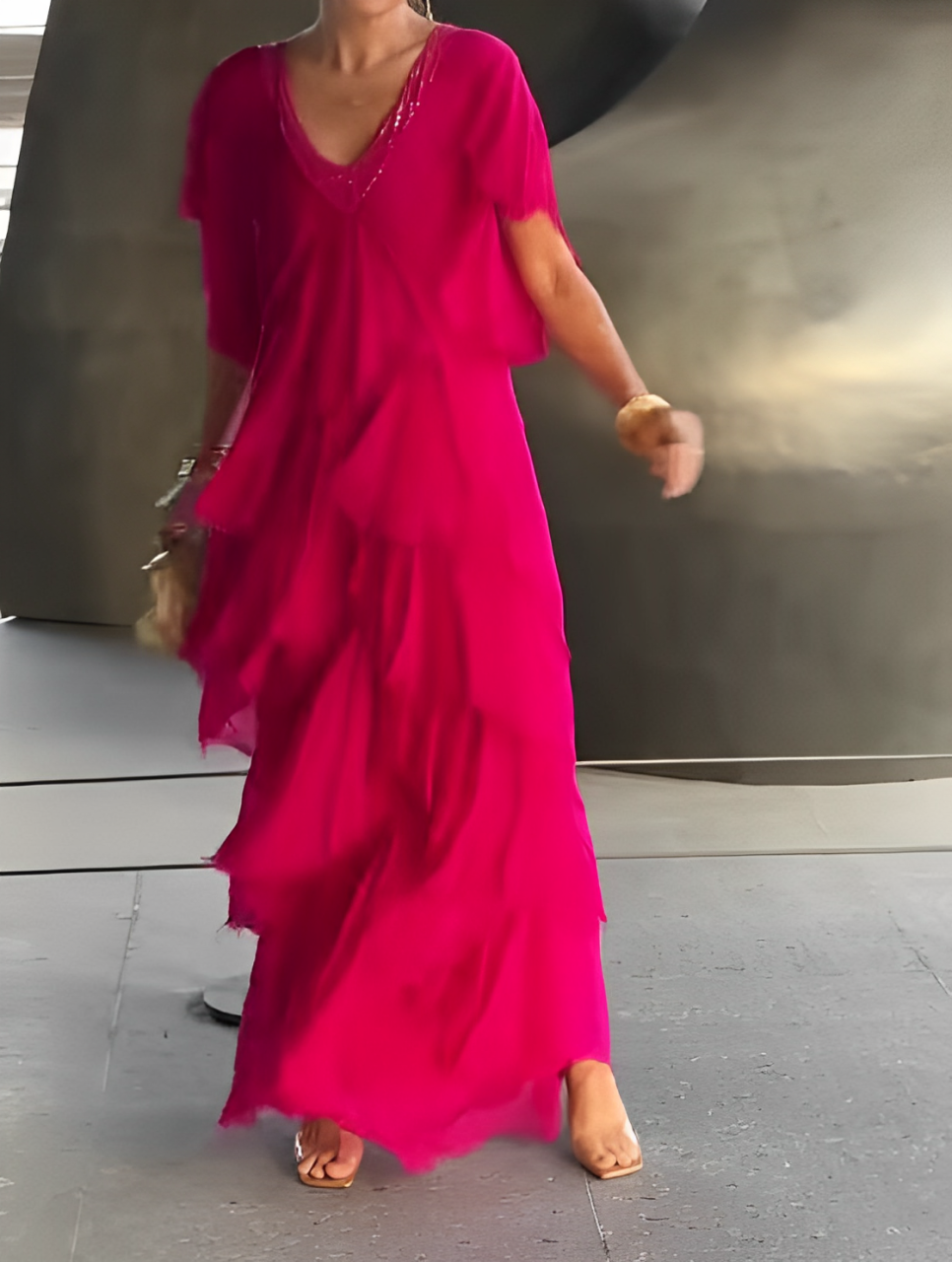 Elowen | Women’s Long Sleeve Ruffle Dress