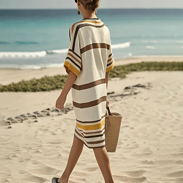 Striped Midi Dress – Lightweight Summer Dress for Women
