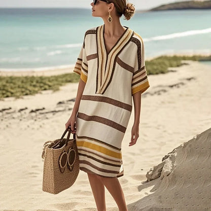 Striped Midi Dress – Lightweight Summer Dress for Women