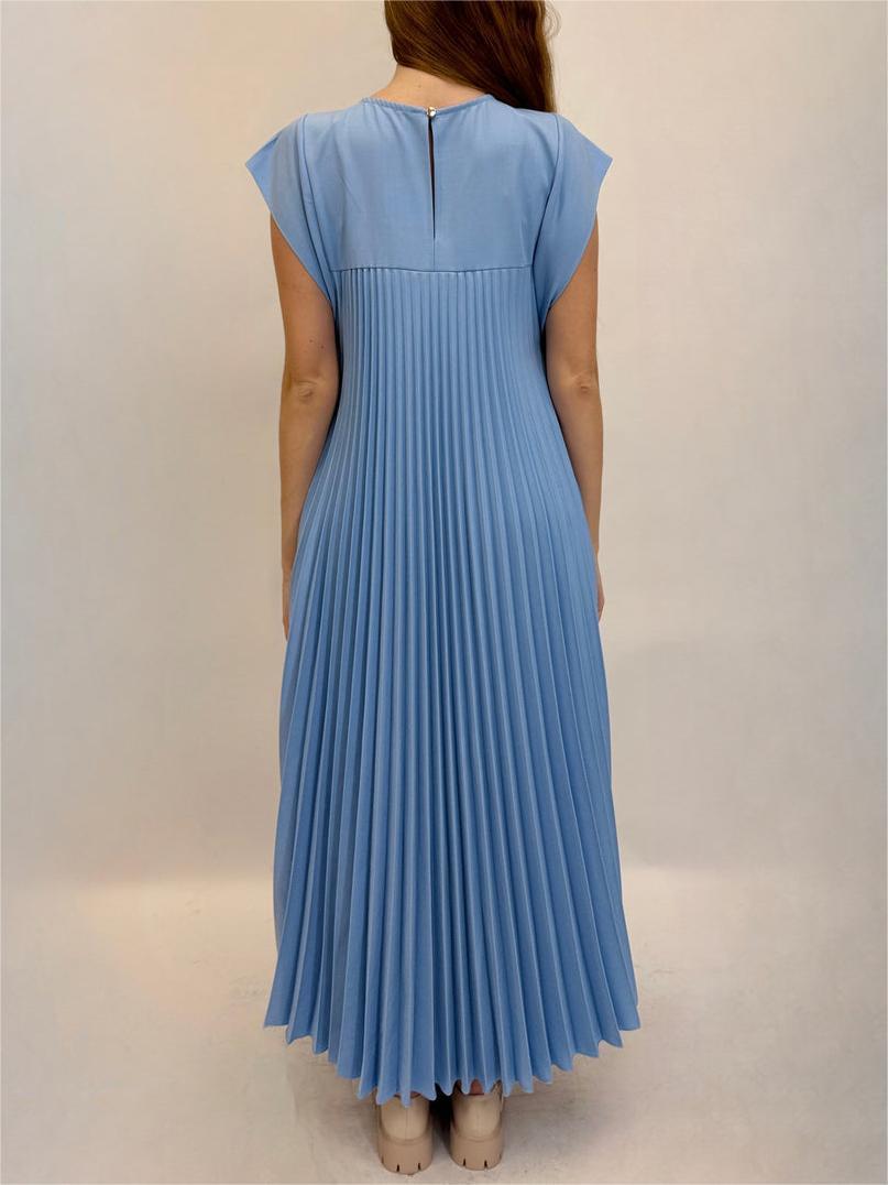 Aurevia | Sleeveless Spring Pleated Maxi Dress