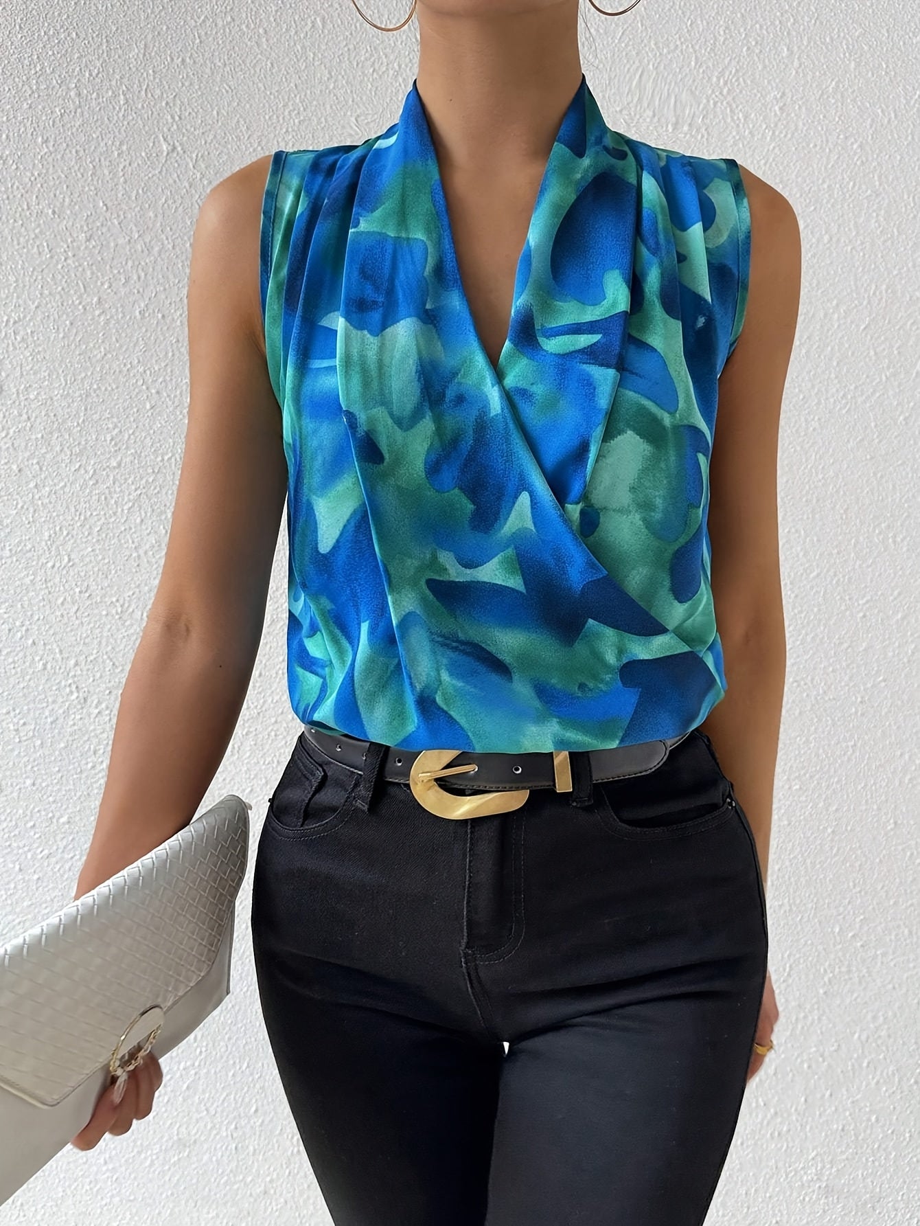 Selmira | Women’s Sleeveless Floral Wrap Top