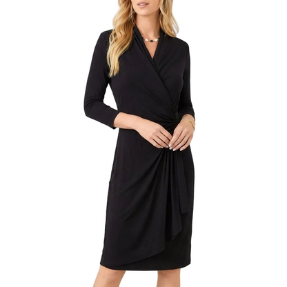Elegant Wrap Midi Dress – Sophisticated Style with Timeless Appeal