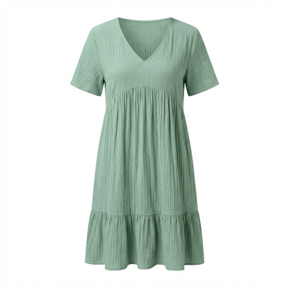 V-Neck Tiered Mini Dress
