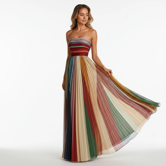 Women’s Pleated Maxi Dress – Elegant Style with Graceful Movement