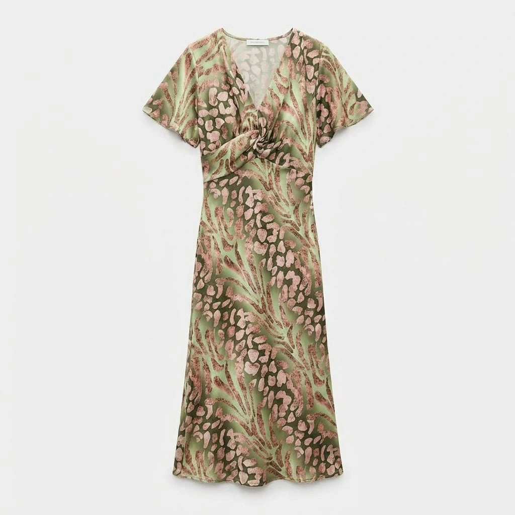 Printed Wrap Maxi Dress