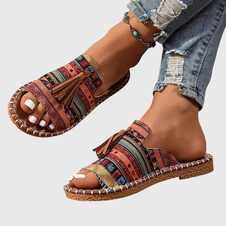 Orthopedic Tassel Slide Sandals