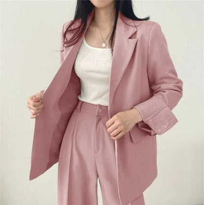 Women’s Elegant Evening Set – Tailored Blazer and Wide Leg Pants