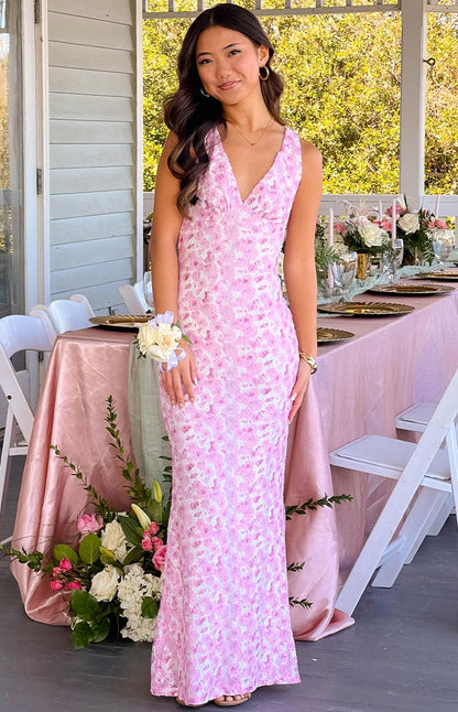Sofia | Women’s Floral Fitted Evening Maxi Dress