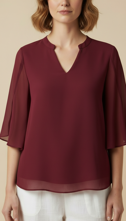 Seravyn | Women’s Relaxed V-Neck Summer Top