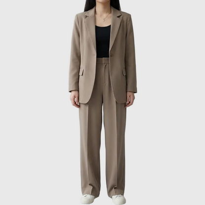 Women’s Elegant Evening Set – Tailored Blazer and Wide Leg Pants