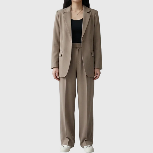 Women’s Elegant Evening Set – Tailored Blazer and Wide Leg Pants
