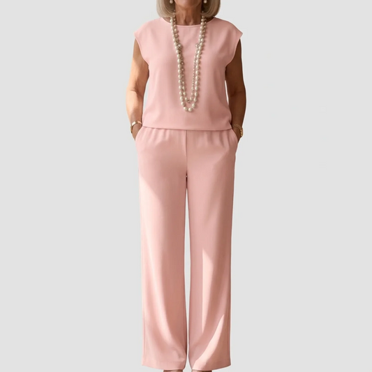 Women’s Comfy 2 Piece Summer Set – Relaxed Top and Wide Leg Pants