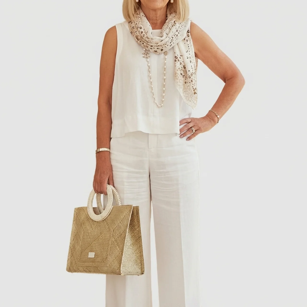 Women’s Casual 2 Piece Summer Set – Sleeveless Top and Wide Leg Pants