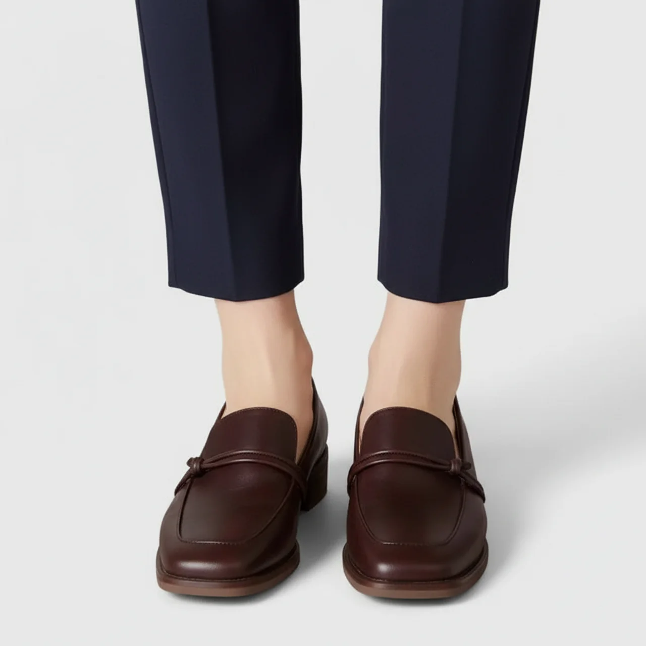 Women’s Orthopedic Slip-On Loafers – Supportive Block Heel Walking Shoes