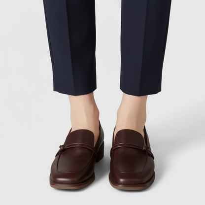 Women’s Orthopedic Slip-On Loafers – Supportive Block Heel Walking Shoes