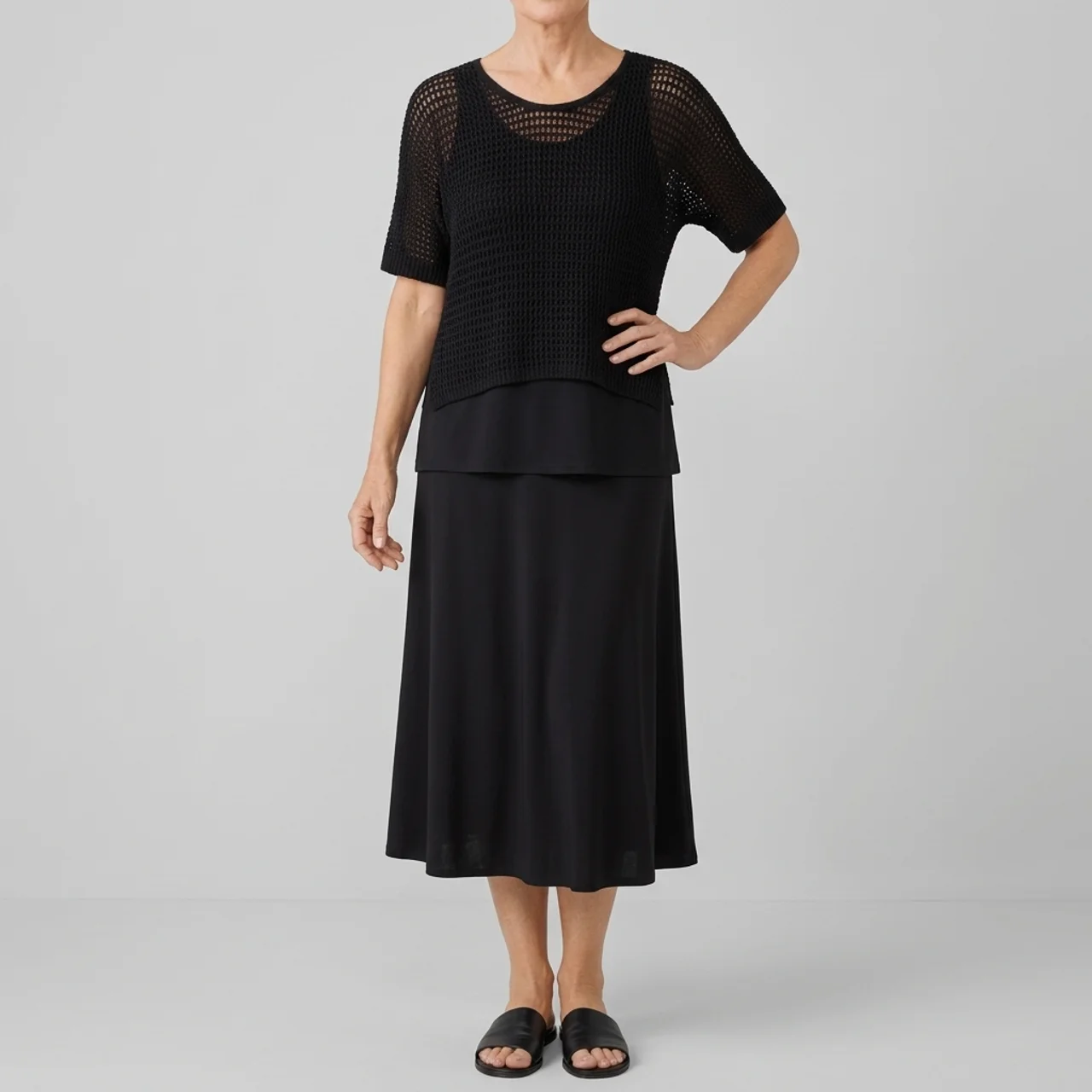 Women’s Classy 2 Piece Set – Elegant Top and Midi Skirt