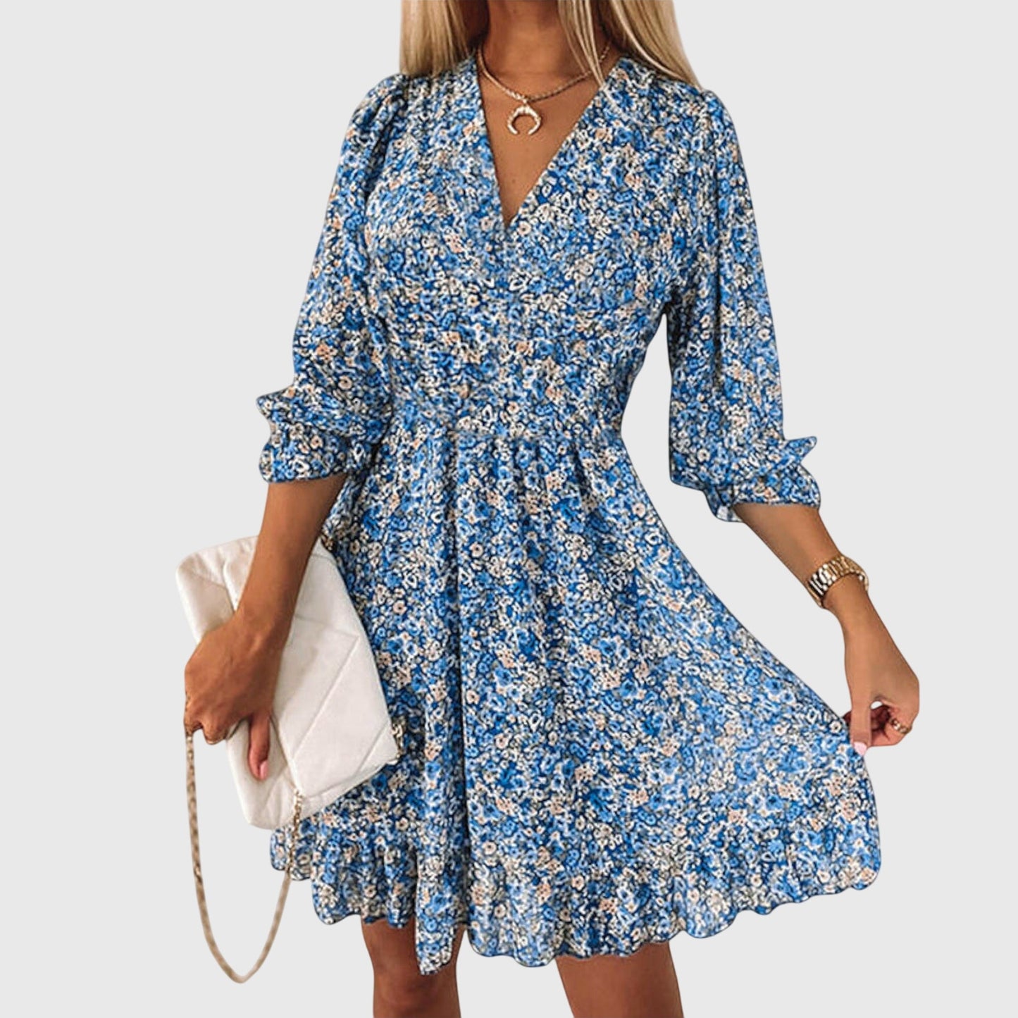 Sofia | V Neck Smocked Mini Dress