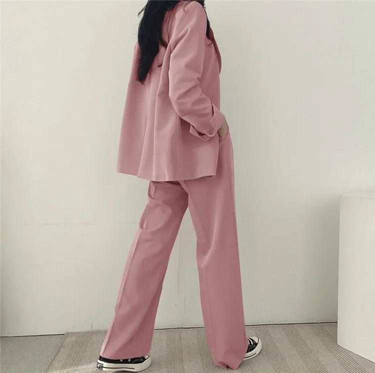 Women’s Elegant Evening Set – Tailored Blazer and Wide Leg Pants