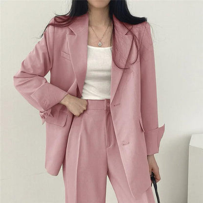 Women’s Elegant Evening Set – Tailored Blazer and Wide Leg Pants