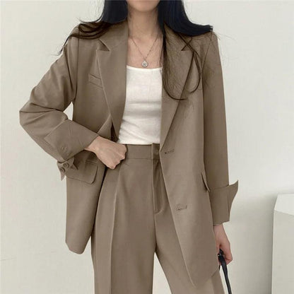Women’s Elegant Evening Set – Tailored Blazer and Wide Leg Pants