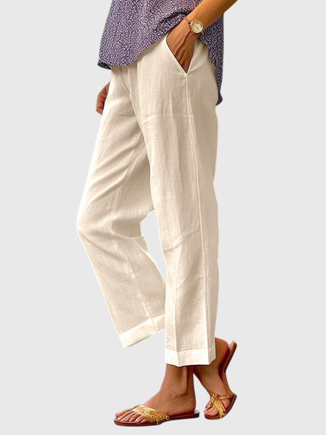 Women’s Straight Leg Pants – Relaxed Fit Ankle Sumemer Trousers