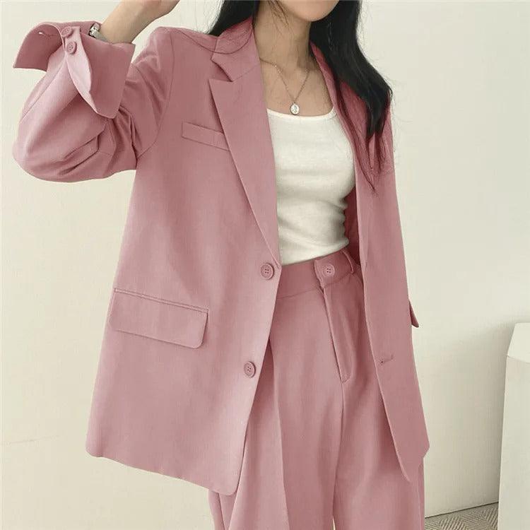 Women’s Elegant Evening Set – Tailored Blazer and Wide Leg Pants