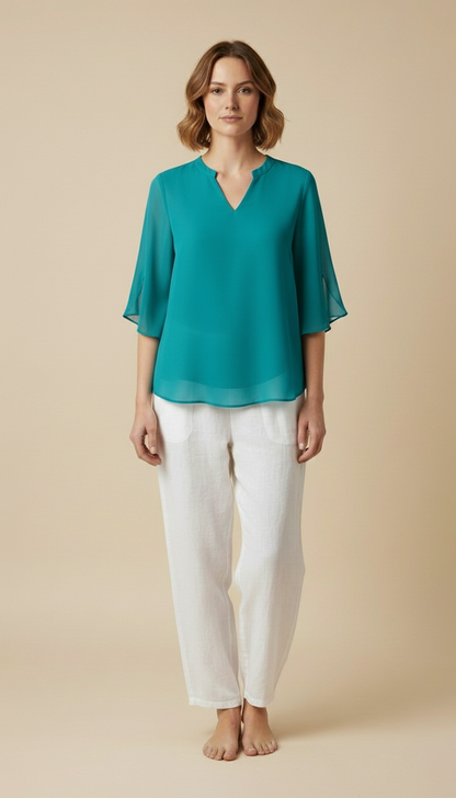 Seravyn | Women’s Relaxed V-Neck Summer Top