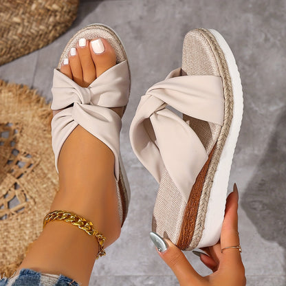Women’s Orthopedic Slide Sandals with Knot Strap