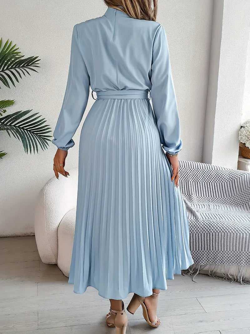 Elyria | Long Sleeve Pleated Midi Dress