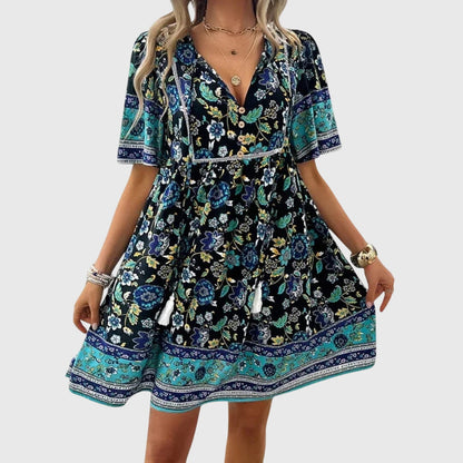 Rosalyn | Women’s Boho Floral Midi Summer Dress