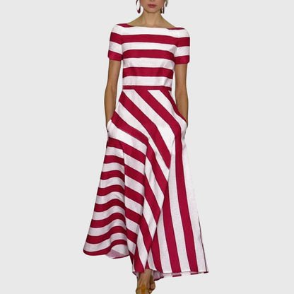 Elowen | Women’s Striped Casual Midi Dress
