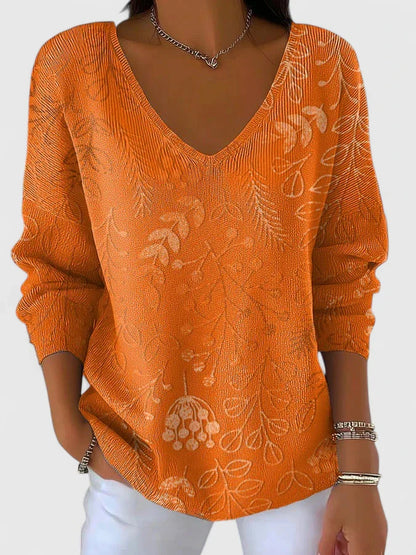 Orelisse | Elrgant V Neck Long Sleeve Blouse