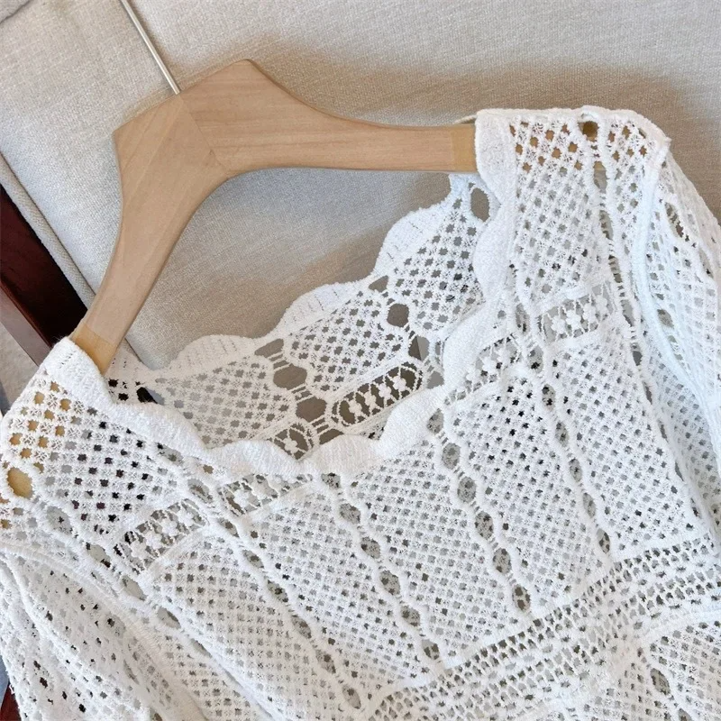 Myrelle | Women’s Crochet Lace Bell Sleeve Blouse