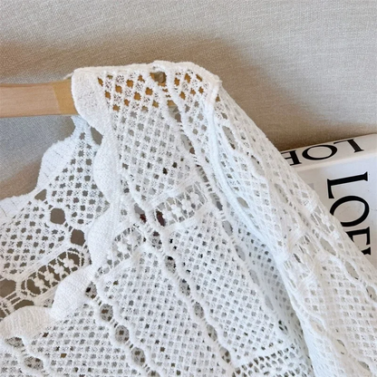Myrelle | Women’s Crochet Lace Bell Sleeve Blouse