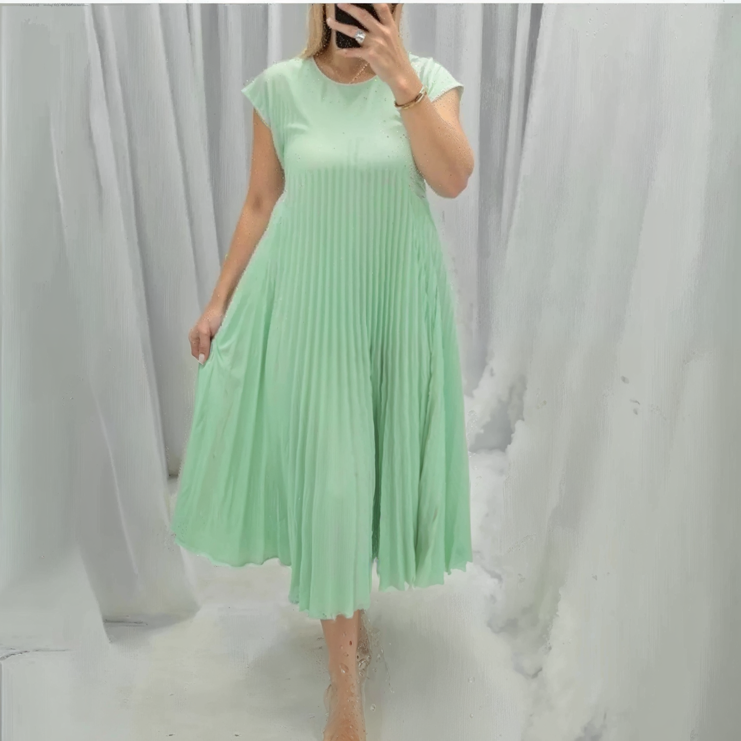 Selvara | Women’s Sleeveless Pleated Dress