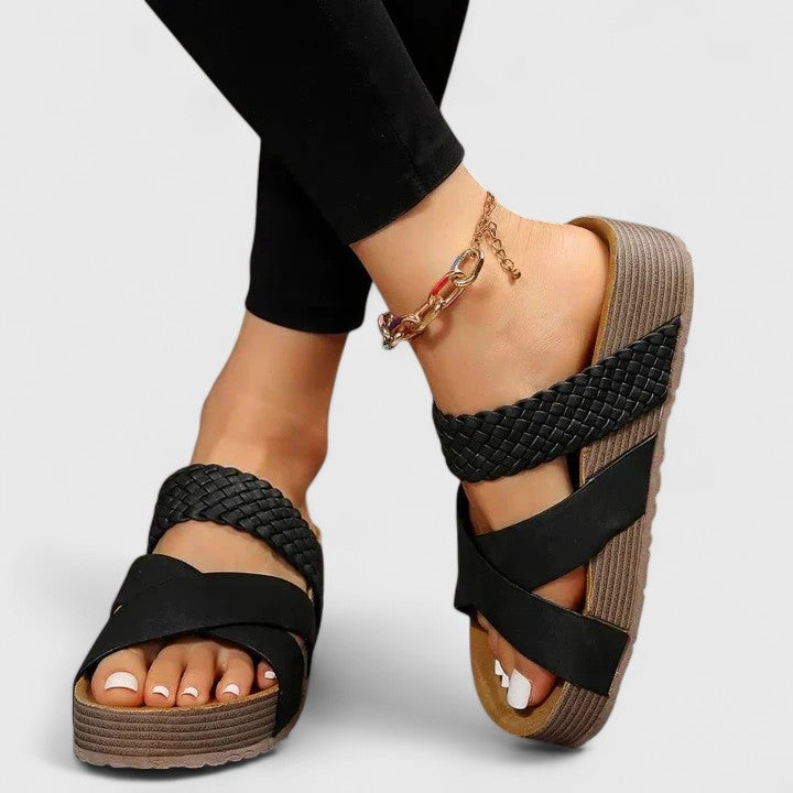 Avery | Women’s Orthopedic Platform Sandals with Woven Strap
