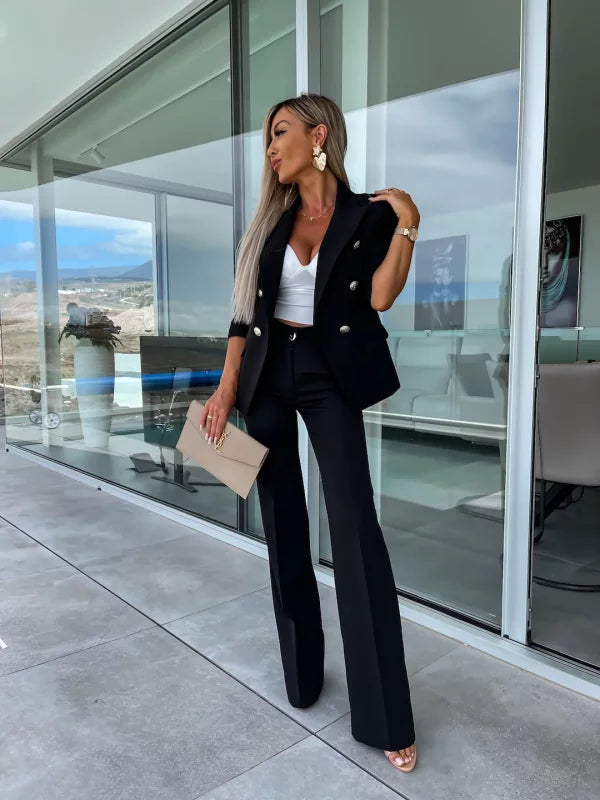 Women’s Formal 2 Piece Blazer Set – Tailored Blazer and Pants
