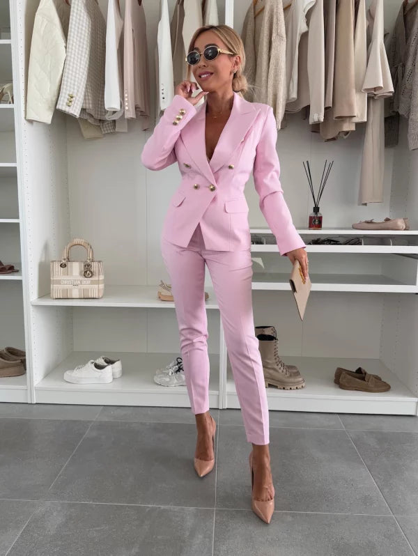 Women’s Formal 2 Piece Blazer Set – Tailored Blazer and Pants