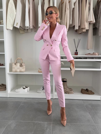 Women’s Formal 2 Piece Blazer Set – Tailored Blazer and Pants